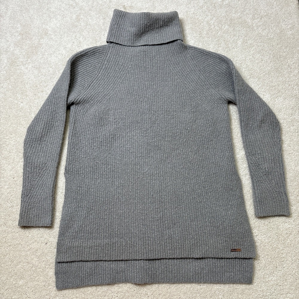 Sweaty Betty Shakti Wool Blend Turtleneck Sweater Women's Size XS Gray Cowl Knit